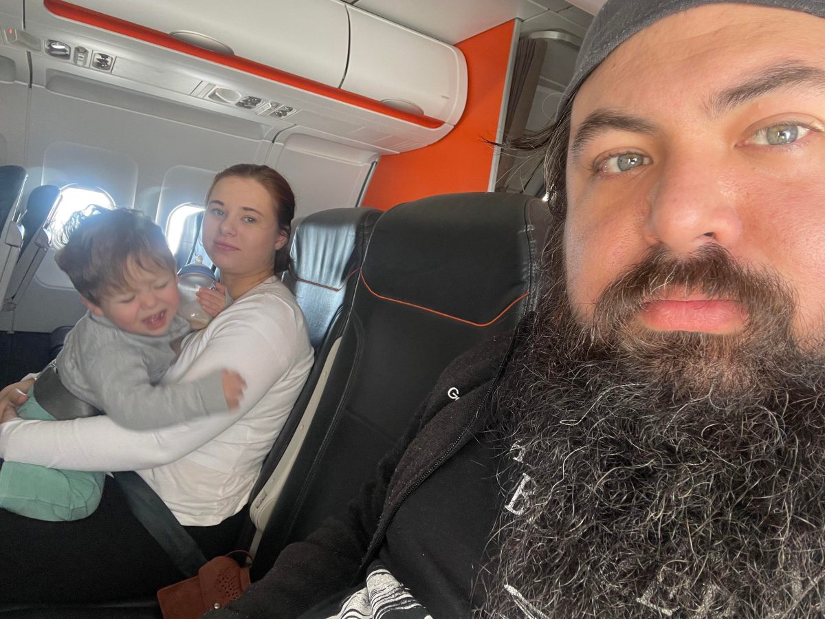 charlie causing a fuss on the plane