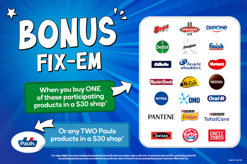 how to get bonus woolworths disney fixems