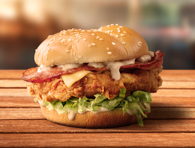 kfc original bacon and cheese burger