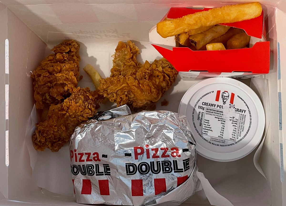 kfc zinger pizza double box