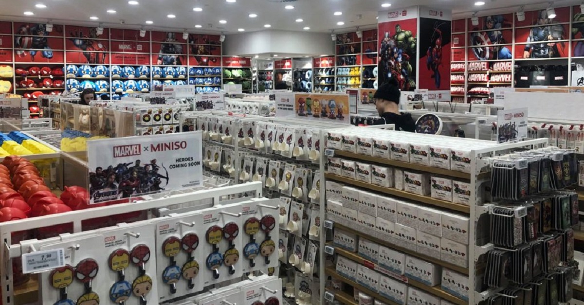 store-wide photo of marvel x miniso products in melbourne