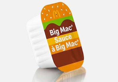A McDonald's Canada Big Mac Sauce tub with Big Mac artwork and a bilingual label reading Big Mac Sauce and Sauce à Big Mac