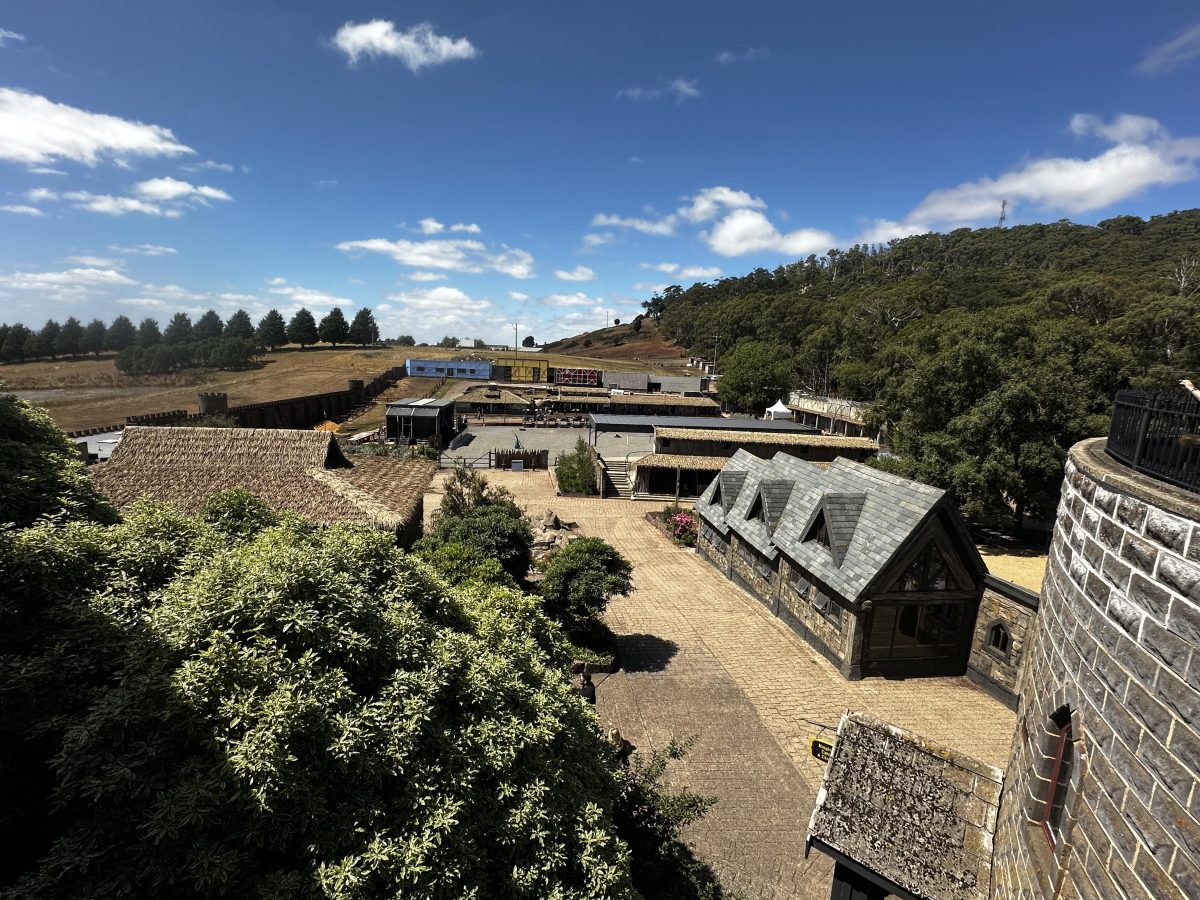 view from top of kryal castle ballarat